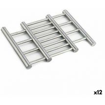 Kinvara - Dessous de plat extensible en acier inoxydable argenté 23 x 2 x 20 cm (12 unités)