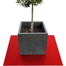 Dessous de plat pour pots de fleurs à bord biseauté Majesty Rouge 90 x 90 cm