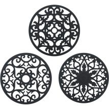 Pnuaticm - Dessous de Plat Silicone, 3PCS Anti-dérapant Anti-Chaleur 250 °c Multifonction Repose-cuillère Dessous de Verre de Cuisine Tapis de Table