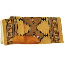 Sottosella western garrese aperto e rialzato tessuto pile imbottito in pura lana e rinforzi in pelle - Beige e Marrone