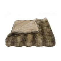Dessus de lit fourrure Marmotte - 250x260cm - Marron