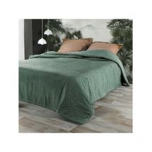 Dessus de lit 'pompon' - 250x260cm - Vert sauge
