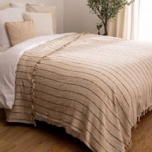 Dessus de lit Slub rayures 240x260 coton