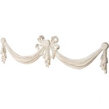 Biscottini - dessus de porte en bois. finitions : blanc cérusé L136XPR6XH37 cm