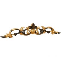Biscottini - dessus de porte en bois finitions noir et feuille d'or effet vieilli fabriqué en italie