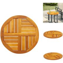 Dessus de table Ø50x2 cm rond bois massif d'acacia - Dessus De Table - Plateau De Table - Plateau De Table De Remplacement - Plateau De Table En Bois