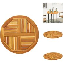 Dessus de table Ø60x2 cm rond bois massif d'acacia - Dessus De Table - Plateau De Table - Plateau De Table De Remplacement - Plateau De Table En Bois