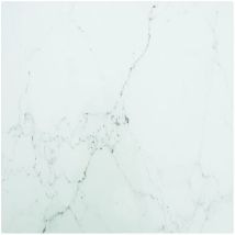 Dessus de table Blanc 40x40cm 6mm Verre trempé et design marbre