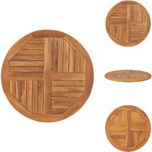Dessus de table Bois de teck solide Rond 2,5 cm 80 cm - Dessus De Table - Plateau De Table - Bois De Teck - Table Ronde - Mobilier Intérieur