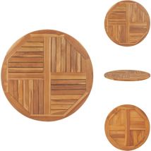 Dessus de table Bois de teck solide Rond 2,5 cm 90 cm - Dessus De Table - Plateau De Table - Bois De Teck - Table Ronde - Mobilier Intérieur