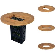 Dessus de table de bière Teck 70 cm - Dessus De Table - Plateau De Table - Table Pliable - Mobilier Extérieur - Terrasse
