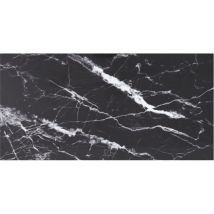 Dessus de table Noir,100x50cm 6mm,Verre trempé et design marbre