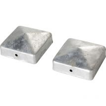 Winox - Chapeau Pyramide galvanisé - Dessus de poteau 7x7 cm Lot de 2