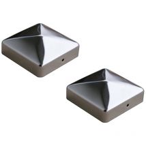 Winox - Chapeau Pyramide Inox - Dessus de poteau 9x9 cm Lot de 2