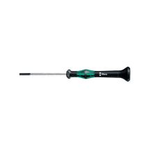 Wera - Destornillador electrónico plano, Ancho : de la hoja : 2,5 mm, Espesor : de la hoja 0,40 mm, Largo de la hoja 80 mm, Largo total : 177 mm