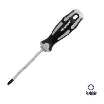 Destornillador pozidriv acero s2 mango tpr bimaterial. medida pz 2 x ø 6 x 100 mm. din5262.