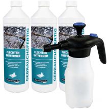 stein-reiniger.de Détachant lichens 3x 1 litre y compris mousse Pulvérisateur à pression 1 litre