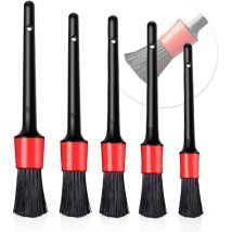Tinor - Detailing Brush, 5pcs Auto Detailing Brush Set, Cleaner Brush Set, Brush for Car Motorcycle Wheels, Dashboard, Air Vents