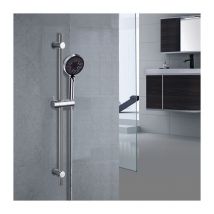 DETBOM Barre de Douche avec Douchette à Main avec 3 jets Supprt de Pomme et Tuyau Flexible Ensemble de Douche Réglable Système de Douche en Acier