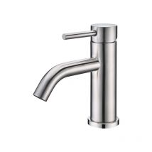 Detbom - Grifo Monomando para Lavabo de Baño grifo para Lavabo de Acero Inoxidable, Grifo Clásico para Lavabo Cepillado
