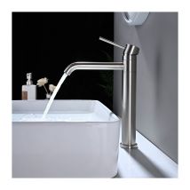 Detbom - Mitigeur de Lavabo Haut Robinet Salle de Bain pour Lavabo ou Vasque Robinet Lavabo Pivotant 360° en Acier Inox Brossé Classique