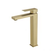 Detbom - Mitigeur de Lavabo Or Robinet Lavabo Haut pour Vasque Robinet Salle de Bain en Acier Inox Mitigeur pour Salle de Bain Design Doré Classique