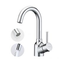 Detbom - BuntHaus Robinet de Lavabo U-forme Mitigeur de Lavabo Haut pour Eau Froide et Chaude Robinet de Vasque à Poser Rotation à 360° Mitigeur en