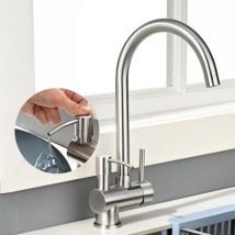 Bunthaus - Robinet de Cuisine avec Distributeur de Savon Mitigeur Cuisine Rotatif à 360° Mitigeur d'Evier en Acier Inox Brossé Durable