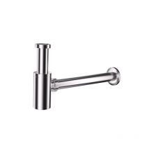 Sifone per Lavandino in Acciaio inox per Lavabo e Lavello Set Sifone Regolabile in Altezza G1-1-4' Cromato - Detbom