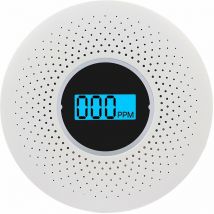 Détecteur combiné de fumée et de monoxyde de carbone avec affichage sonore et alarme flash et alarme led Détecteur de fumée et de co intelligent pour
