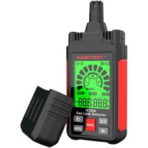 Durficst - Détecteur de fuite de gaz HT609, détecteur de gaz combustible avec écran lcd et alarme visuelle, température ambiante et humidité,