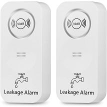 Détecteur de Fuite d'eau Alarme de Fuite et de Goutte d'eau Sirène 90dB Détecteur d'eau sans Fil pour Salle de Bain, buanderie, Cuisine (Pack de 2)