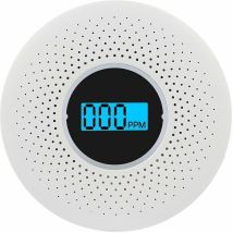 Détecteur de fumée et de monoxyde de carbone combiné avec alarme sonore d'affichage et alarme clignotante et led Détecteur de fumée et de co