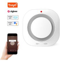 Lifcausal - Détecteur de fumée intelligent sans fil Tuya Zigbee, détecteur de fumée à induction à 360 °, alarme sonore et lumineuse, notification par