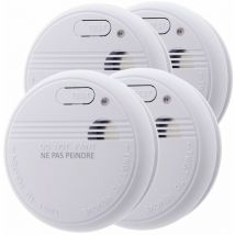 Otio - Lot de 4 détecteurs de fumée autonomie 3 ans - pile et accessoires