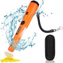 Detecteur de metaux, IP68 Étanche Détecteur de métaux Portable, 360 Détecteur de Métaux Portable avec indicateur LED intégré/lumière d'alarme pour