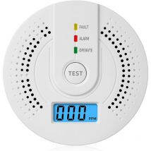 Détecteur de monoxyde de carbone à batterie remplaçable avec affichage numérique led, alarme de co pour la sécurité de la maison, moniteur de co