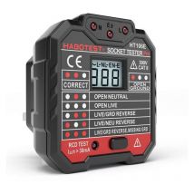 Fitags - Détecteur de Tension Sans Contact rcd Avancé avec écran lcd Rétroéclairé en Tension- Prise Européenne (1 Testeur de Prise lcd)