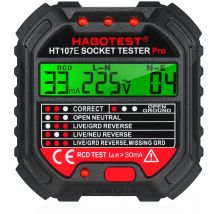 Durficst - Détecteur de tension, testeur de prise gfci avec affichage de tension, testeur de prise 90-250 v, détecteur de tension de polarité de