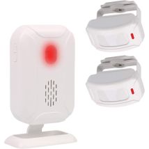 Détecteurs De Mouvement Alarme, Sonnette Sans Fil Pour Porte D'Entrée/visiteur Maison Et Magasin/boîte Aux Lettres, Kit De Système D'Alarme Avec 2 