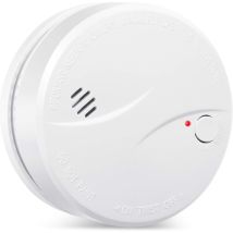 Dpzo - Detector de humo inalámbrico con batería de litio de 10 años, detector de humo fotoeléctrico EN14604, detector de incendios con certificación