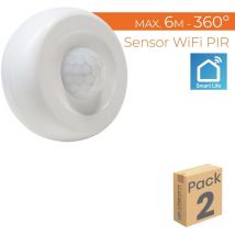 Detector de movimiento inteligente pir 360o WiFi. App Smart Life o Tuya. Inalámbrico. Pack 2 Ud.
