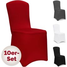 10x Housse de chaise opaque et extensible lavable protection chaise couverture de chaise salle à manger Rouge bordeaux - Detex
