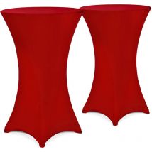 2x Copritavolo da Bar Vari Colori Lavabile Rivestimento per Tavoli Alti Bistrò Elastico (ø 80-85cm, Rosso) 60Ø (de), 2er Set bordeaux (de) - Detex