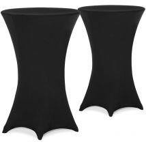 2x Copritavolo da Bar Vari Colori Lavabile Rivestimento per Tavoli Alti Bistrò Elastico (ø 80-85cm, Rosso) Set of 2 Black (en), 80Ø (de) - Detex