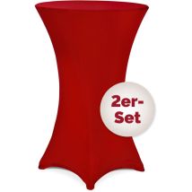 2x Housses de table de bar bistrot ronde nappe mange debout protection table de cocktail tissu stretch Set de 2 bordeaux, 80Ø - Detex