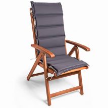 6er Set Stuhlauflage 120x45x5cm Stuhlkissen Polster Auflage Hochlehner Sitzauflage Garten Wendekissen Kissen creme-anthrazit - Detex