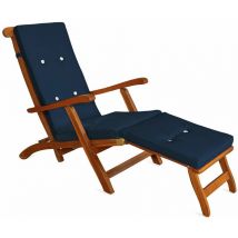 Detex Almohadilla para tumbona Cojín para sillón o reposera Lona hidrófuga y excelente sujeción Azul