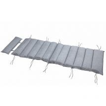 Detex - Cojín con almohadilla para tumbona Colchoneta para reposera acolchada 177x58x7cm - Varios colores Gris mezclado