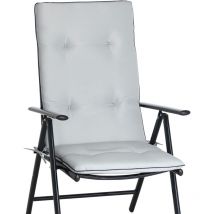 Detex - 6 Cojines de asiento con repaldo alto para sillas de jardín Set de almohadillas - Modelo a elegir Gris